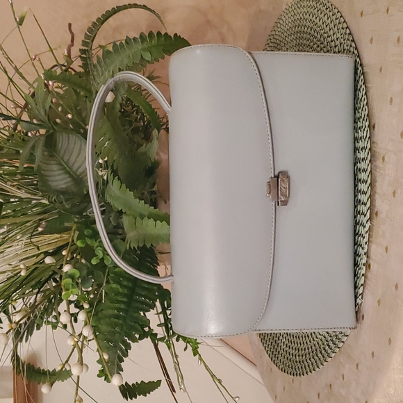 Vintage Handbags - Vintage light blue leather purse 1960